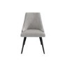 Black Dining Table with 6 Grey Woven Fabric Dining Chairs - Rochelle