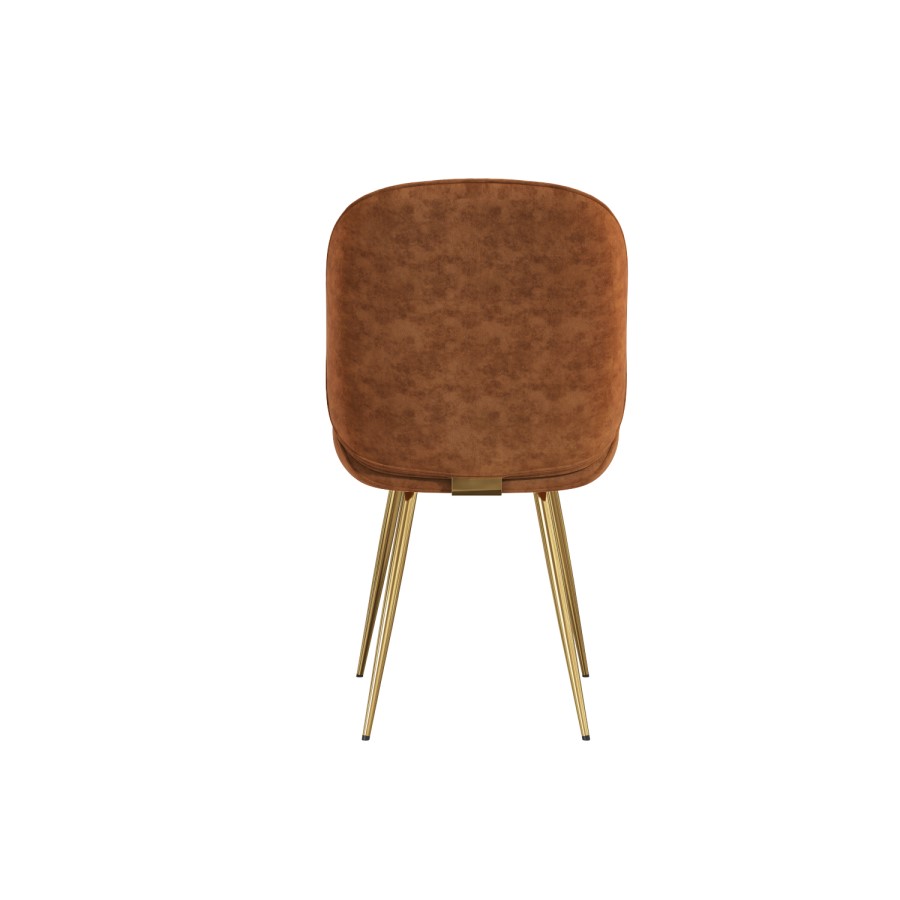 Black Oak Dining Table with 6 Tan Faux Leather Dining Chairs - Rochelle