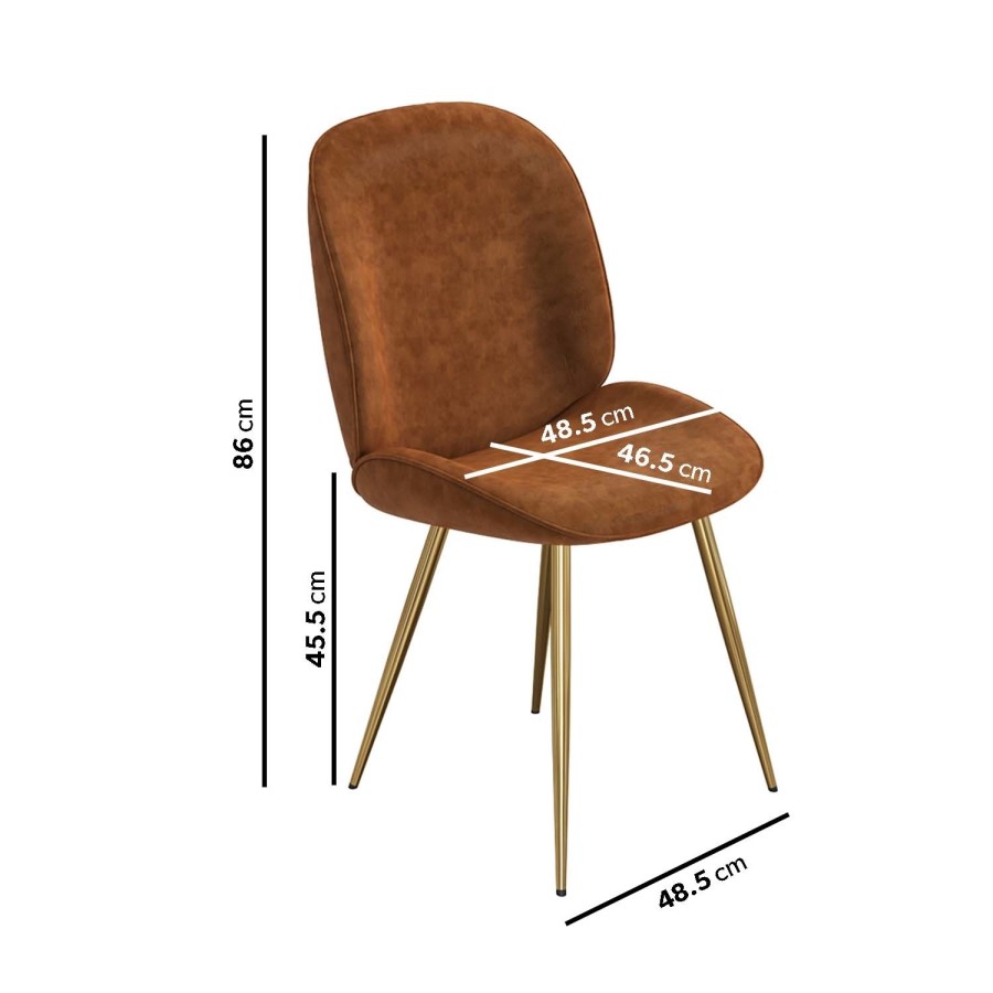 Black Oak Dining Table with 6 Tan Faux Leather Dining Chairs - Rochelle