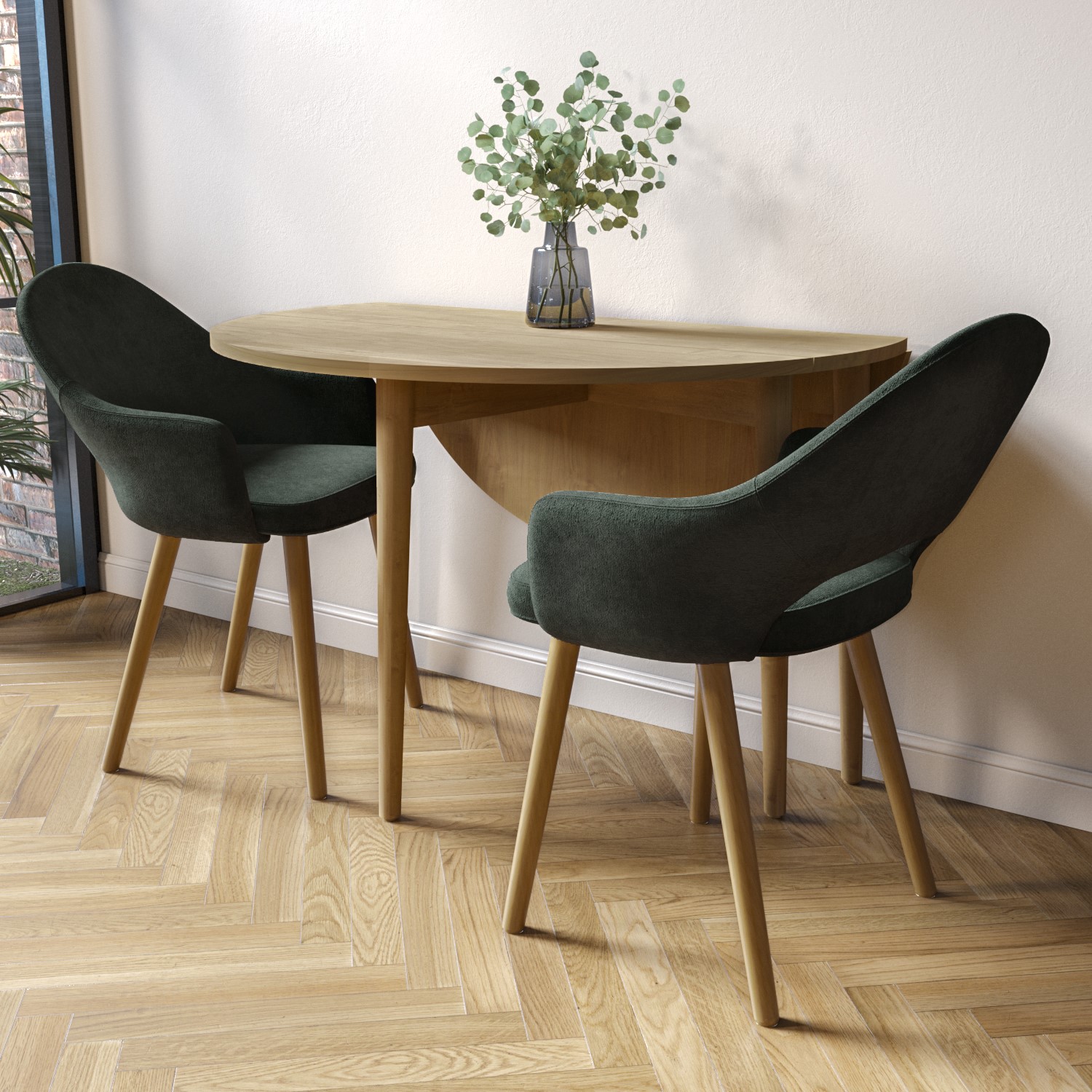 Hemingway Drop-Leaf Dining Table and Chairs Gray