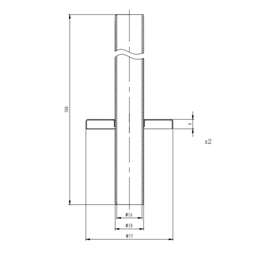 Matt Black Radiator Pipe Covers 300mm