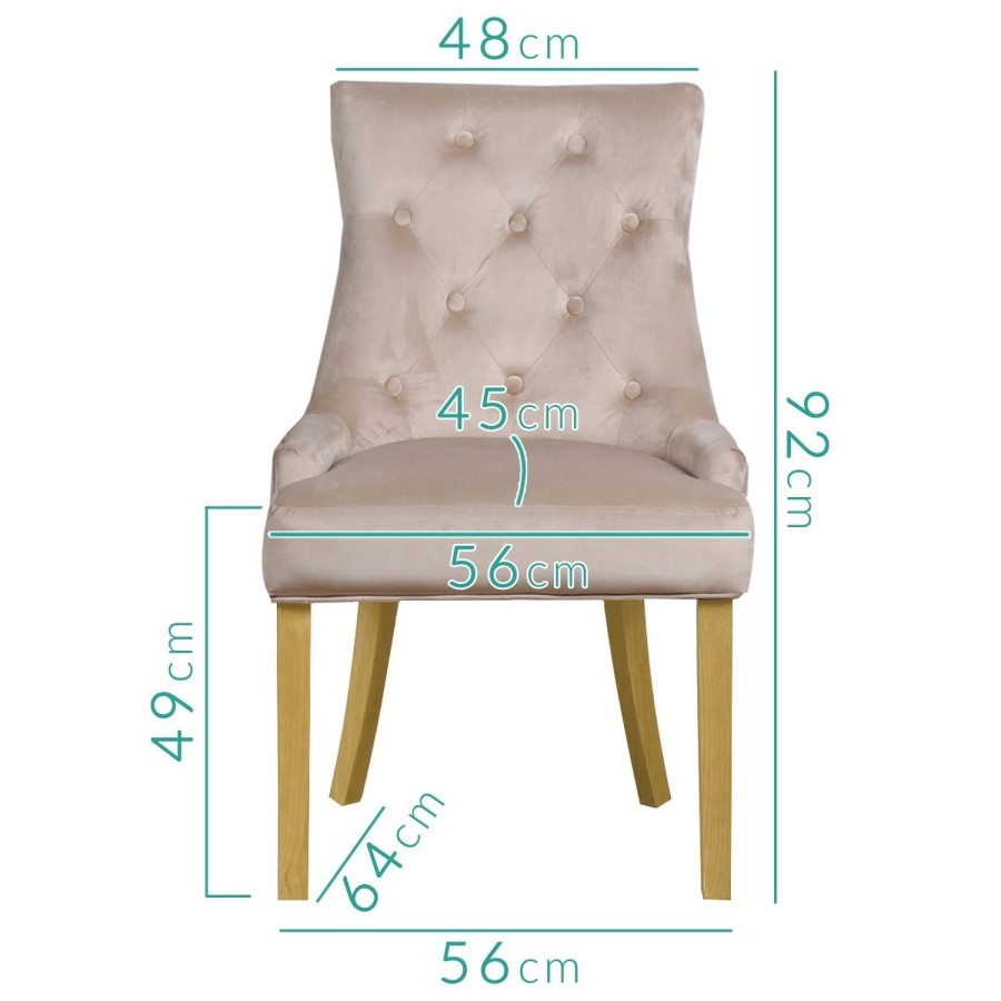 Rhode Island Round White Dining Table with 4 Natural Velvet Dining Chairs