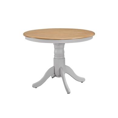 Round Dining Table with 4 Chairs in & Grey with Oak Finish - Rhode Island