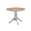 Round Dining Table with 4 Chairs in &amp; Grey with Oak Finish - Rhode Island