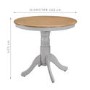 Round Dining Table with 4 Chairs in & Grey with Oak Finish - Rhode Island