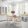 Rhode Island Solid Wood Rectangle Dining Set and 4 Chairs in White/Natural 
