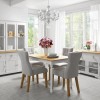 Rhode Island Kitchen Dining Table with 4 Dining Chairs in White/Natural