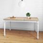 Rhode Island Wooden Extendable Dining Table with 6 Stone Velvet Chairs