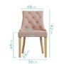 GRADE A1 - Kaylee Pink Velvet Dining Chairs with Oak Legs- Set of 2
