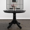 Small Round Dining Table in Black with 4 Velvet Chairs in Grey - Rhode Island &amp; Kaylee
