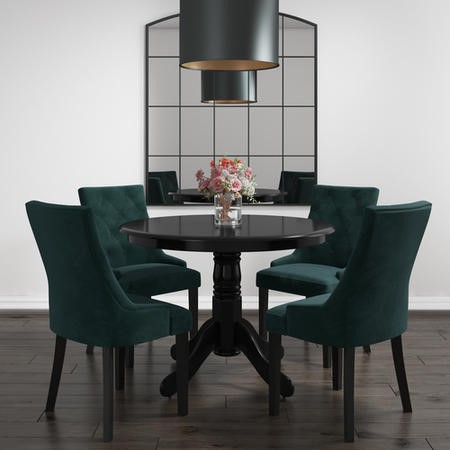 table chairs round velvet dining furniture123
