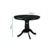 Small Round Dining Table in Black with 4 Velvet Chairs in Green- Rhode Island &amp; Kaylee