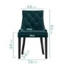 Small Round Dining Table in Black with 4 Teal Blue Velvet Chairs- Rhode Island & Kaylee
