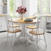 Round Extendable Dining Set with 4 Chairs in Oak &amp; White - Rhode Island