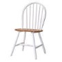 Round Extendable Dining Set with 4 Chairs in Oak & White - Rhode Island