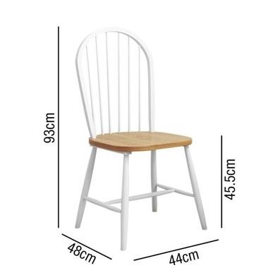 Round Extendable Dining Set with 4 Chairs in Oak & White - Rhode Island
