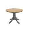 Round Extendable Dining Table Set with 4 Grey Wooden Dining Chairs - Rhode Island