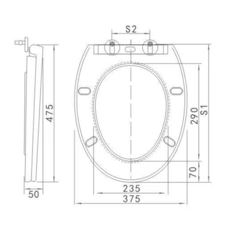 Back to Wall Rimless Toilet and Soft Close Seat - Ripley