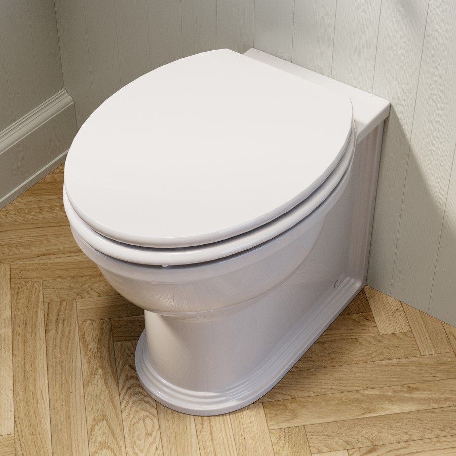 Back to Wall Rimless Toilet and Soft Close Seat with Matt Black Hinges - Ripley