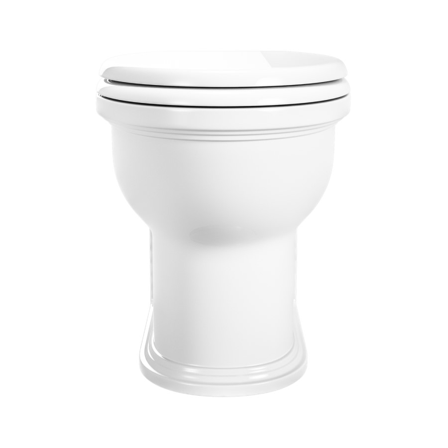 Back to Wall Rimless Toilet and Wooden Soft Close Seat with Chrome Hinges - Ripley
