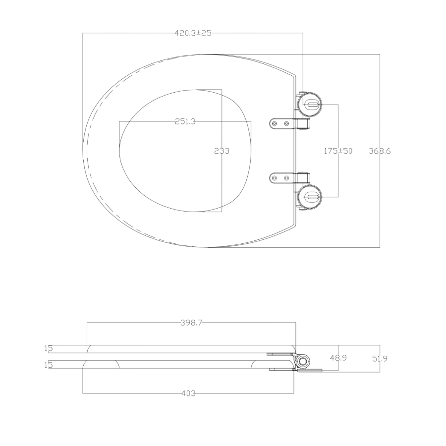 Close Coupled Rimless Toilet with Soft Close Seat and Brushed Brass Fittings - Ripley
