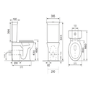 Close Coupled Rimless Toilet with Wooden Soft Close Seat and Chrome Fittings - Ripley