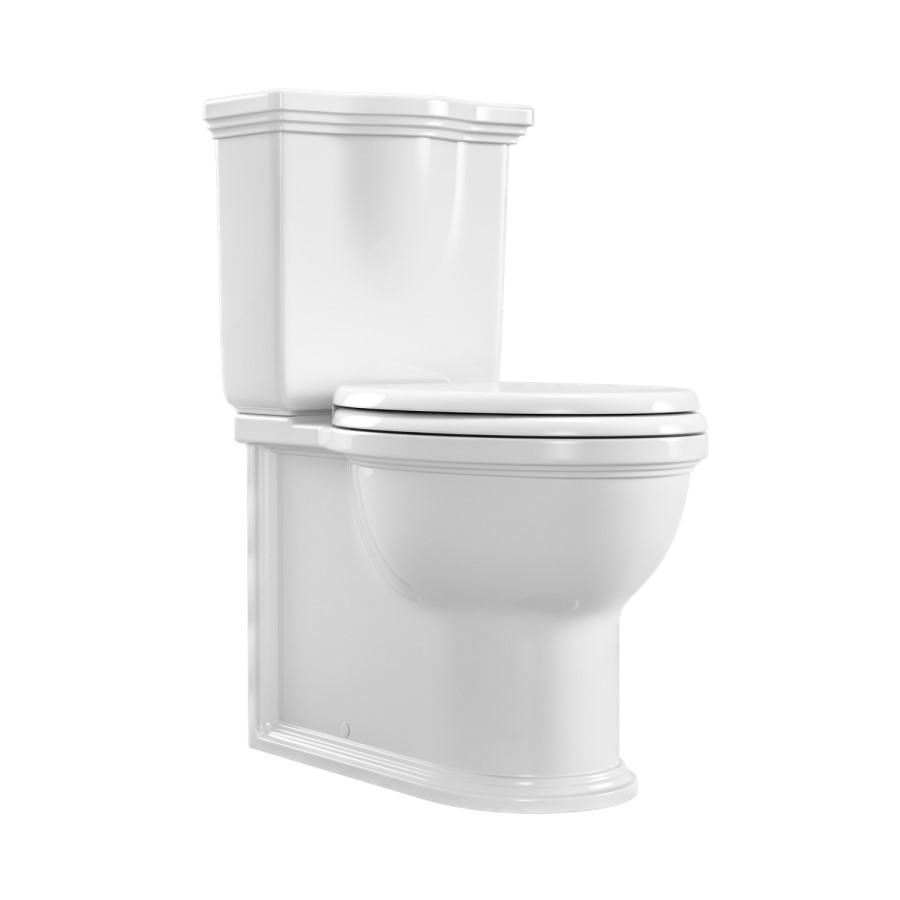 ONLY OPENED - Close Coupled Rimless Toilet with Soft Close Seat - Ripley