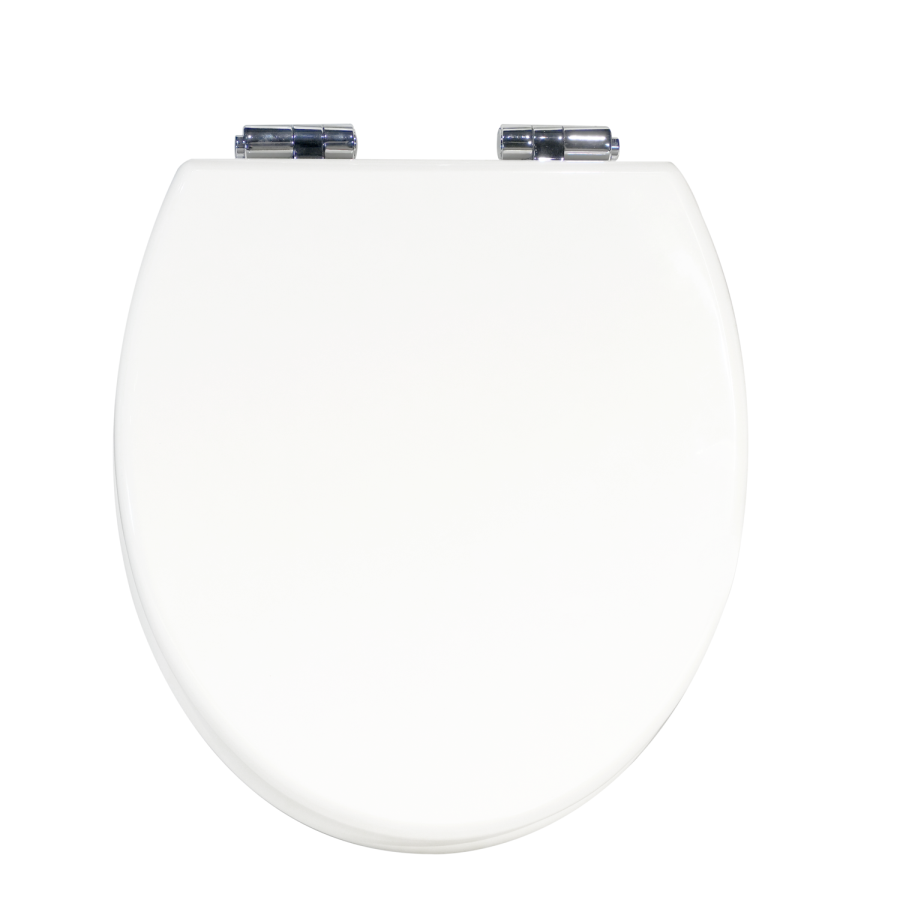 Close Coupled Rimless Toilet with Wooden Soft Close Seat and Chrome Fittings - Ripley