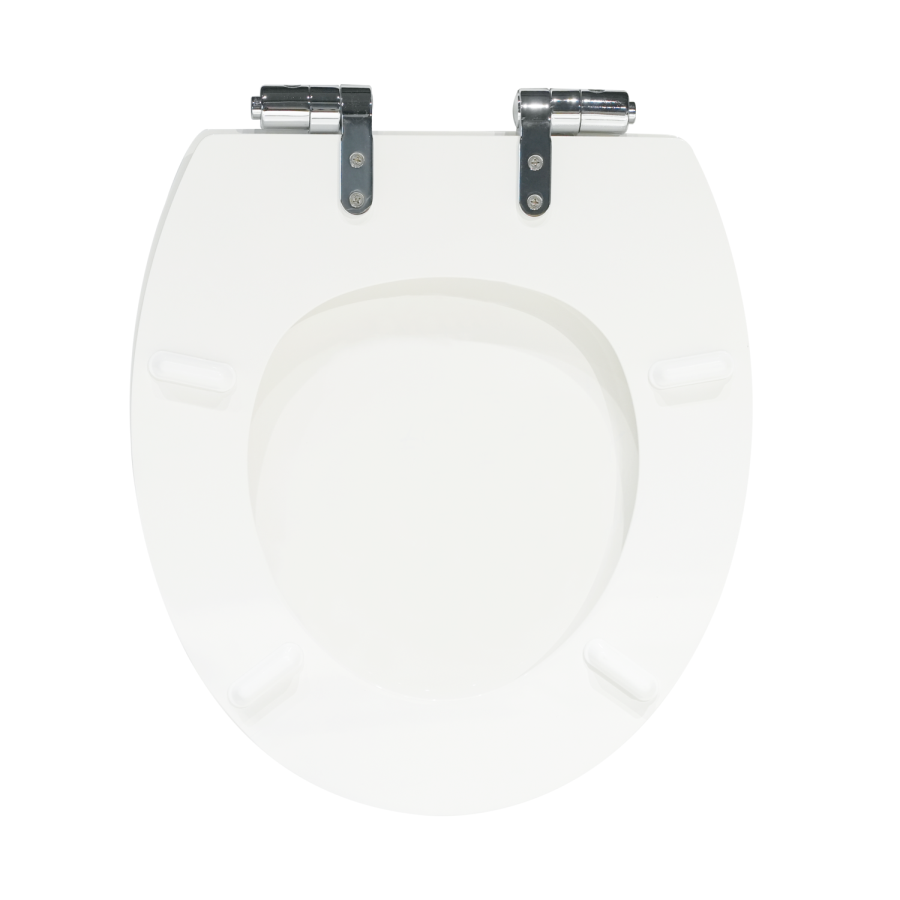 Close Coupled Rimless Toilet with Wooden Soft Close Seat and Chrome Fittings - Ripley