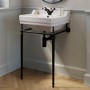 Traditional 1 Tap Hole Basin with Black Wash Stand 570mm - Ripley