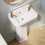 Traditional Cloakroom 2 Tap Hole Full Pedestal Basin 506mm - Ripley