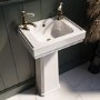 Traditional Cloakroom 2 Tap Hole Full Pedestal Basin 450mm - Park Royal