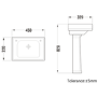 Traditional Cloakroom 2 Tap Hole Full Pedestal Basin 450mm - Park Royal