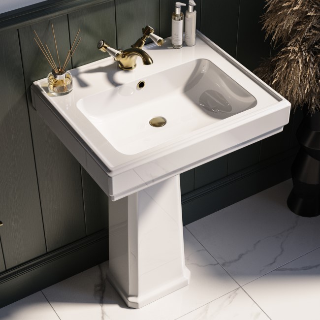 Traditional Full Pedestal 1 Tap Hole Basin 583mm - Park Royal