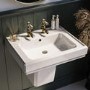 Traditional Semi Pedestal 2 Tap Hole Basin 583mm - Park Royal