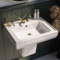 Traditional Semi Pedestal 1 Tap Hole Basin 583mm - Park Royal