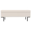 Cushioned End-of-Bed Ottoman Storage Bench in Beige Corduroy - Roman