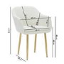 White Marble Effect Extendable Dining Table Set with 6 Cream Boucle Chairs - Seats 6 - Reine