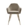 Large Round to Oval White Marble Effect Extendable Dining Table Set with 6 Mink Velvet Chairs - Seats 6 - Reine