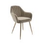Large Round to Oval White Marble Effect Extendable Dining Table Set with 6 Mink Velvet Chairs - Seats 6 - Reine