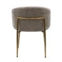 GRADE A1 - Set of 2 Taupe Upholstered Dining Chairs with Brass Legs - Cora