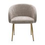 GRADE A1 - Set of 2 Taupe Upholstered Dining Chairs with Brass Legs - Cora