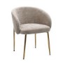 GRADE A1 - Set of 2 Taupe Upholstered Dining Chairs with Brass Legs - Cora