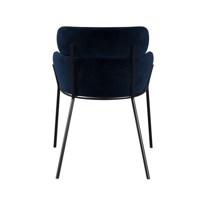 ONLY OPENED - Navy Velvet Curved Dining Chair - Isla