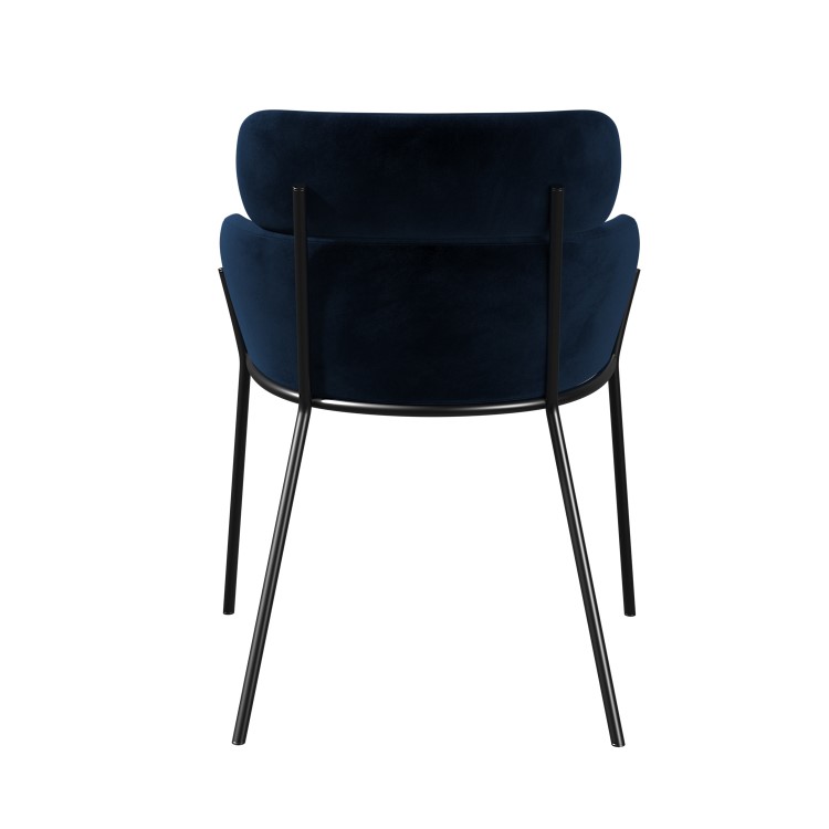 ALMOST PERFECT - Navy Velvet Curved Dining Chair - Isla