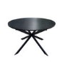 Black Wooden Extendable Dining Table Set with 4 Navy Velvet Chairs - Seats 4 - Reine