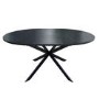 Round to Oval Black Wooden Extendable Dining Table with Black Legs - Seats 4 - 6 - Reine