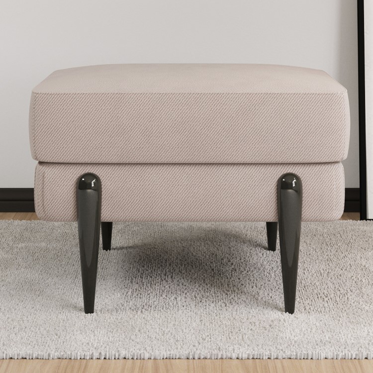 Beige Fabric Armchair and Footstool Set - Rosie