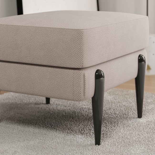 Small Beige Fabric Footstool - Rosie