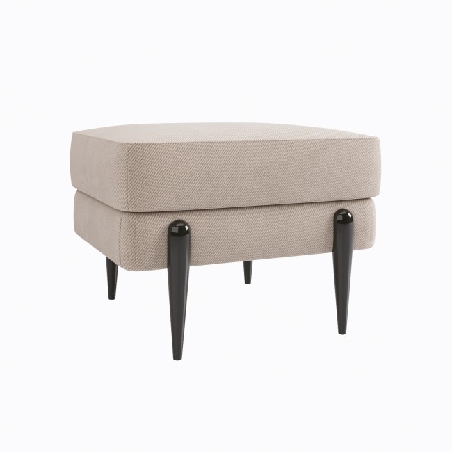 Small Beige Fabric Footstool - Rosie